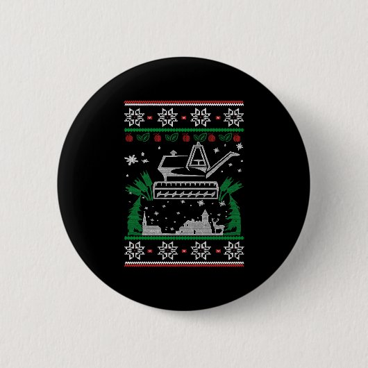 Badge Rond 5 Cm Jardin Noël (Devant)