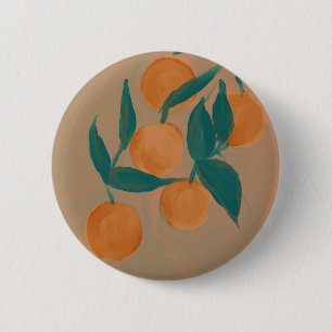 Badge Rond 5 Cm Jardin Orange d'inspiration vintage