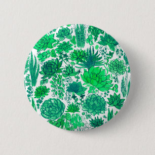 Badge Rond 5 Cm Jardin succulent