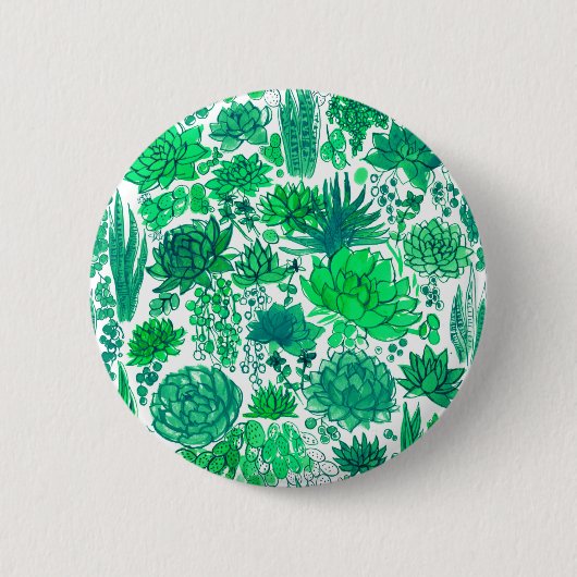 Badge Rond 5 Cm Jardin succulent (Devant)