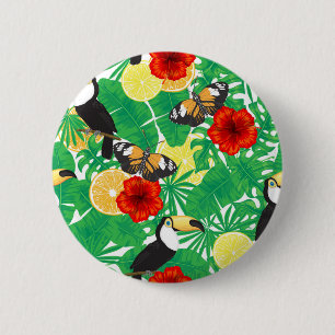 Badge Rond 5 Cm Jardin tropical