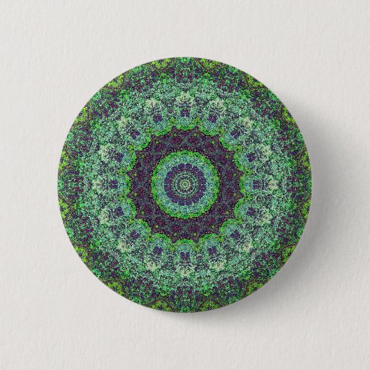 Badge Rond 5 Cm Jardin Vert Mandala Abstrait (Devant)