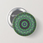 Badge Rond 5 Cm Jardin Vert Mandala Abstrait (Devant & derrière)
