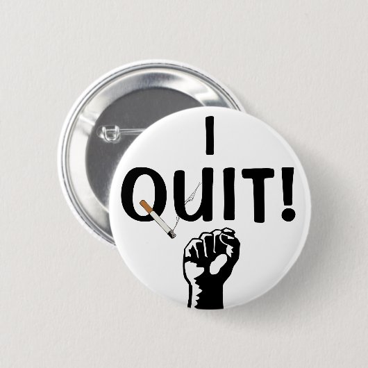 Badge Rond 5 Cm J'Arrête ! Fumeur (Devant & derrière)