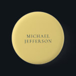 Badge Rond 5 Cm Jasmine & Slate Grey Minimalist Plain Modern Name<br><div class="desc">Modern minimalist plain design</div>