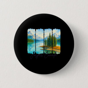 Badge Rond 5 Cm Jasper Canada Voyage Voyage Coup de pinceau Jasper