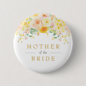 Badge Rond 5 Cm Jaune Beurre Mère de la Mariée Baby Shower (Devant)