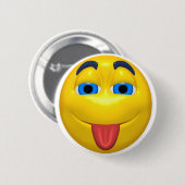 Badge Rond 5 Cm Jaune collant Tounge (Devant & derrière)
