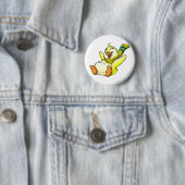 Badge Rond 5 Cm Jaune de Bruce (En situation)