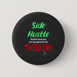Badge Rond 5 Cm Jaune de côté contre Jaune vert de Twerking