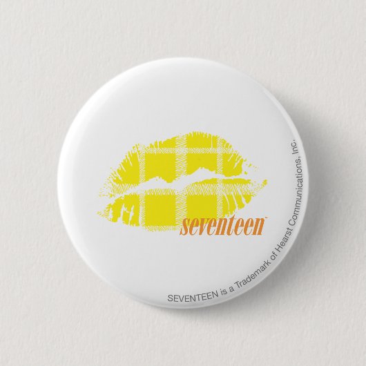 Badge Rond 5 Cm Jaune de plaid (Devant)