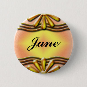 Badge Rond 5 Cm Jaune de plaque signalétique