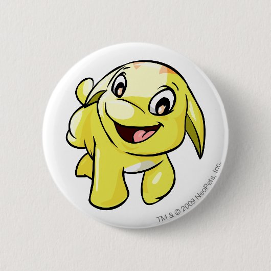 Badge Rond 5 Cm Jaune de Poogle (Devant)