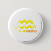 Badge Rond 5 Cm Jaune de zigzag (Devant)