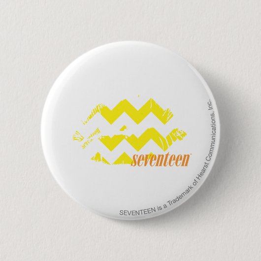 Badge Rond 5 Cm Jaune de zigzag (Devant)