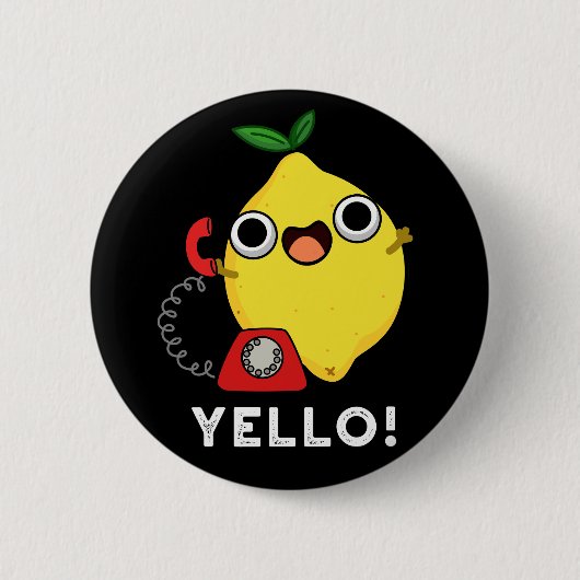 Badge Rond 5 Cm Jaune Funny Jaune citron Pun Dark BG (Devant)