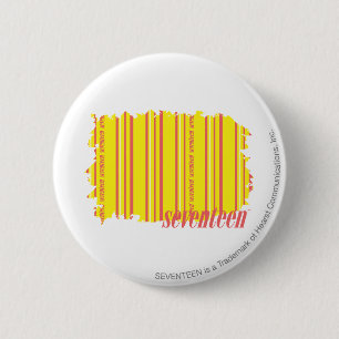 Badge Rond 5 Cm Jaune mince 2 de rayures