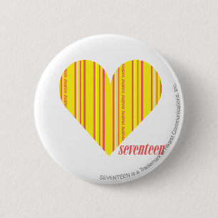 Badge Rond 5 Cm Jaune mince 3 de rayures