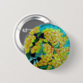 Badge Rond 5 Cm Jaune Wattle (Devant & derrière)