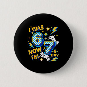 Badge Rond 5 Cm J'avais 6 ans maintenant j'ai 7 ans à carreaux gam