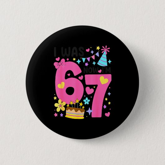 Badge Rond 5 Cm J'avais 6 ans maintenant j'ai 7 ans Anniversaire 7 (Devant)