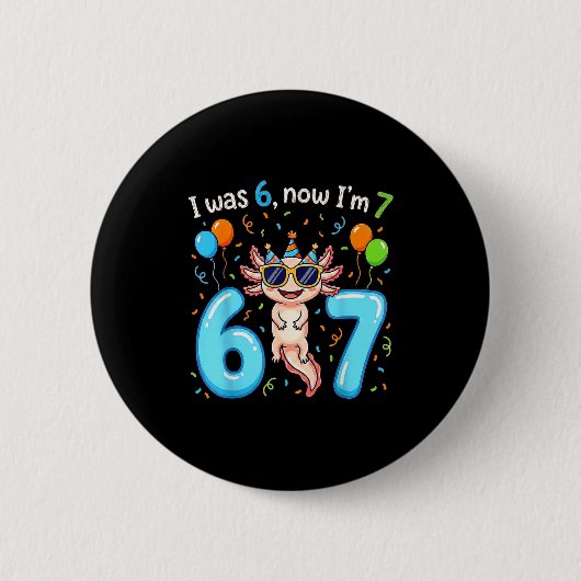 Badge Rond 5 Cm J'avais 6 ans maintenant j'ai 7 ans fille garçon e (Devant)
