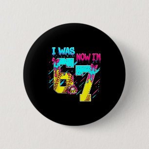 Badge Rond 5 Cm J'avais 6 ans maintenant j'ai 7 ans Softball 67 cr