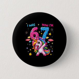 Badge Rond 5 Cm J'avais six ans maintenant j'ai sept ans Dabbing L