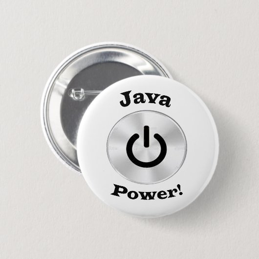 Badge Rond 5 Cm JavaPower-BlackLetters (Devant & derrière)