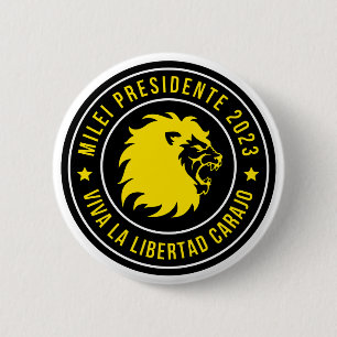 Badge Rond 5 Cm Javier Milei Presidente Argentine 2023 Bouton Pin