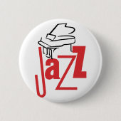 Badge Rond 5 Cm Jazz de piano (Devant)