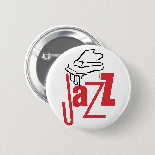 Badge Rond 5 Cm Jazz de piano (Devant & derrière)