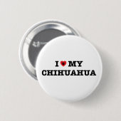 Badge Rond 5 Cm J'Coeur Mon Bouton Chihuahua (Devant & derrière)