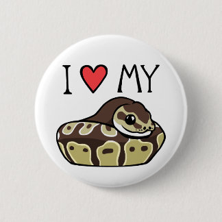 Badge Rond 5 Cm "Je bouton mignon de dessin de serpent aime mon