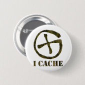 Badge Rond 5 Cm JE CACHE le bouton (Devant & derrière)