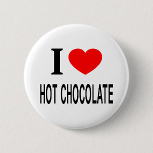 Badge Rond 5 Cm Je ❤️ CHOCOLAT CHAUD J'AIME CHOCOLAT CHAUD J'AIME
