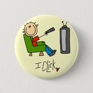 Badge Rond 5 Cm Je clique sur les T-shirts et les cadeaux de TV Ad