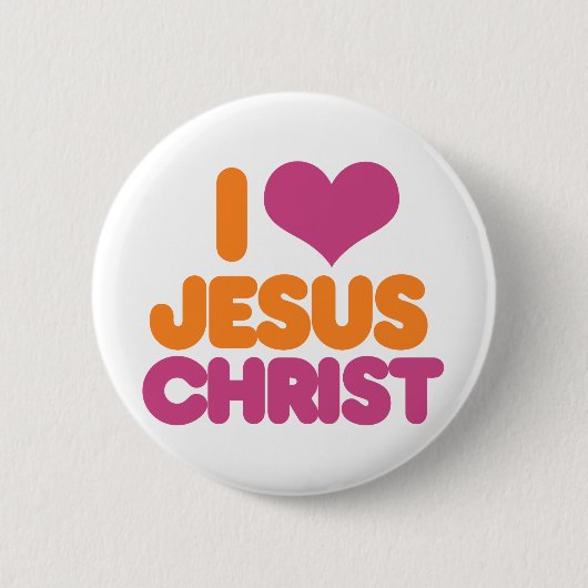 Badge Rond 5 Cm Je Coeur Jésus Christ (Devant)