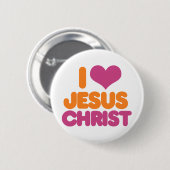 Badge Rond 5 Cm Je Coeur Jésus Christ (Devant & derrière)
