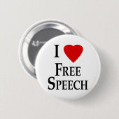 Badge Rond 5 Cm Je Coeur la liberté d'expression (Devant & derrière)
