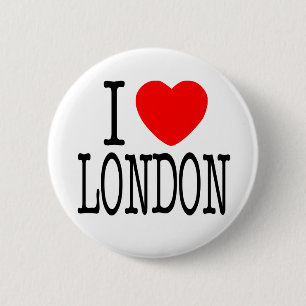 BADGE ROND 5 CM JE COEUR LONDRES