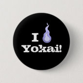 Badge Rond 5 Cm Je Coeur Yokai ! Hitodama Fireball (Devant)
