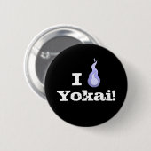 Badge Rond 5 Cm Je Coeur Yokai ! Hitodama Fireball (Devant & derrière)