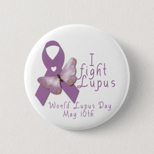 Badge Rond 5 Cm Je combats le lupus (Devant)