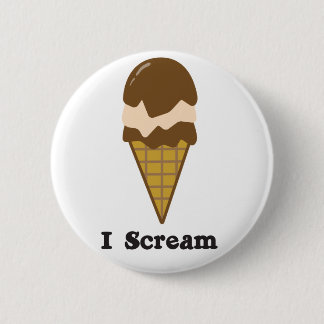 Badge Rond 5 Cm Je crie pour la crème glacée