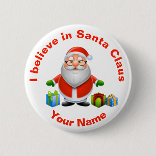 Badge Rond 5 Cm Je crois à l'insigne de Noël du père noël
