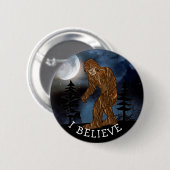 Badge Rond 5 Cm Je Crois, Big Foot Sasquatch (Devant & derrière)