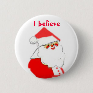 Badge Rond 5 Cm Je crois en père noël