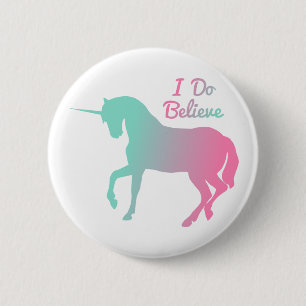 Badge Rond 5 Cm Je Crois En Unicornes