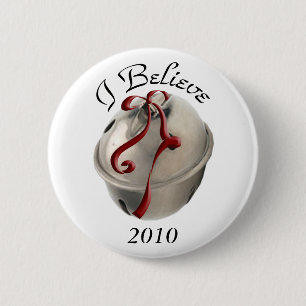 Badge Rond 5 Cm Je crois Reindeer Bell Button